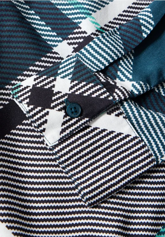 Blouse à carreaux atlantic green