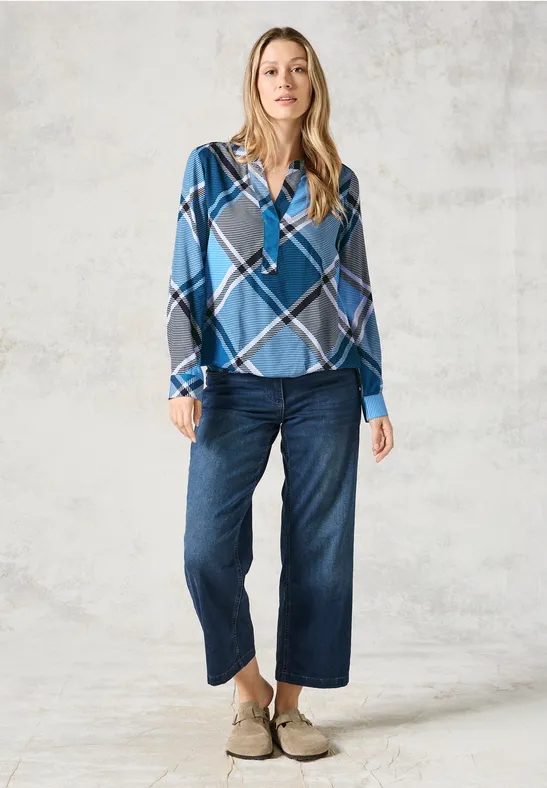 Karierte Bluse universal blue