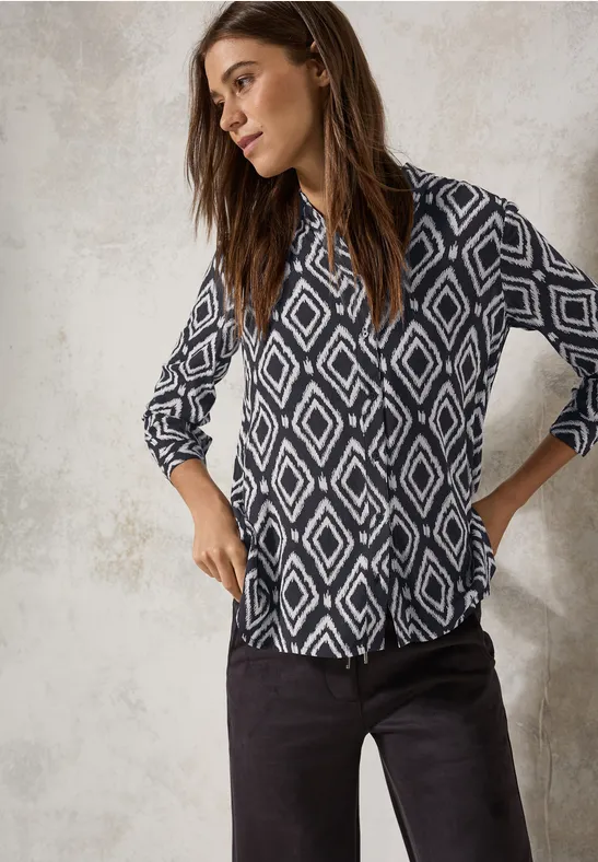 Blouse longue imprimée deep charcoal grey