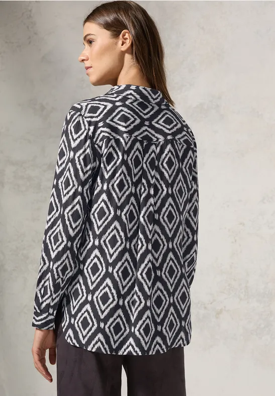 Blouse longue imprimée deep charcoal grey