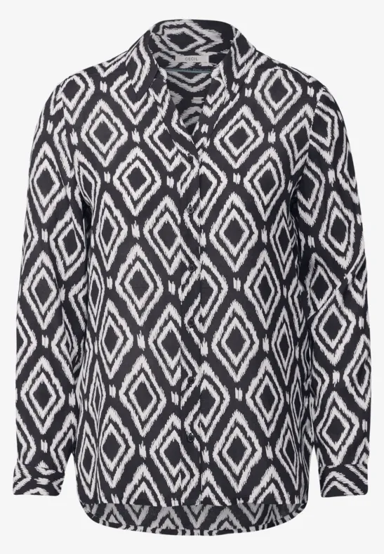 Blouse longue imprimée deep charcoal grey