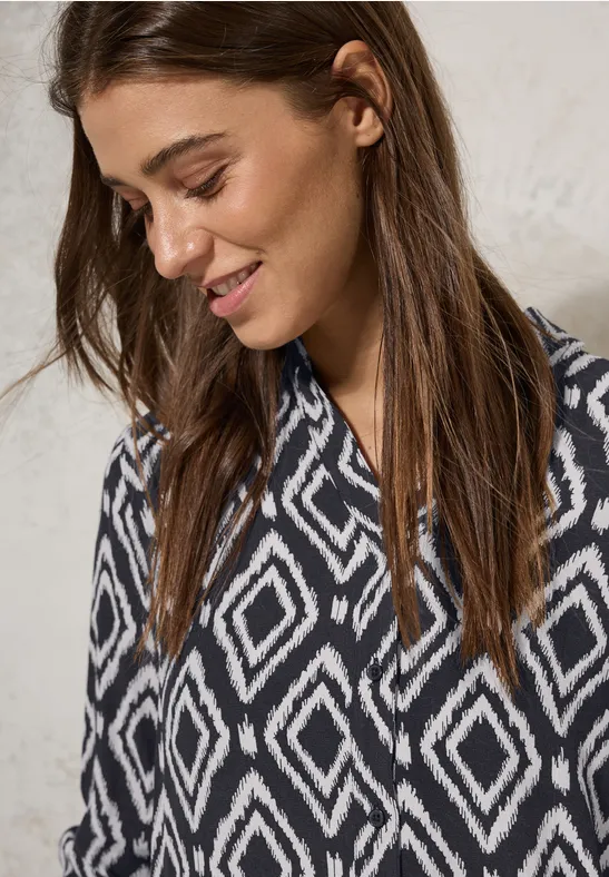 Blouse longue imprimée deep charcoal grey