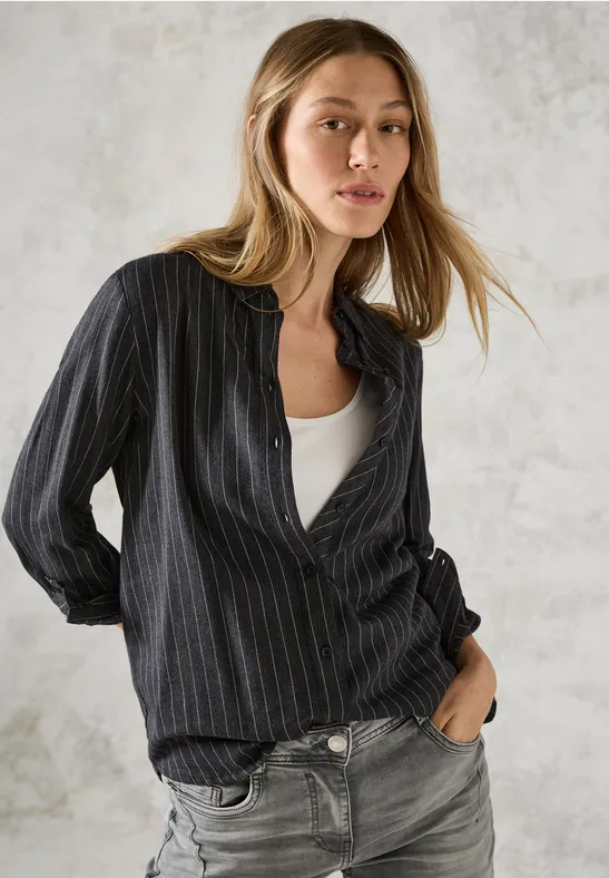 Gestreifte Bluse charcoal grey melange