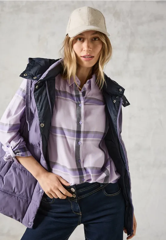 Karierte Bluse wild lilac melange