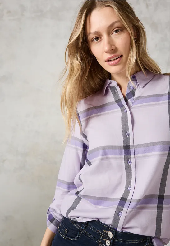 Karierte Bluse wild lilac melange
