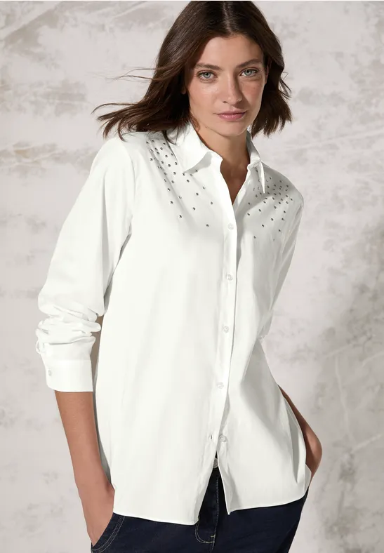 Blouse avec détails scintillants vanilla white