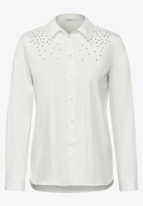 Blouse avec détails scintillants vanilla white