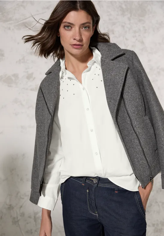 Blouse avec détails scintillants vanilla white