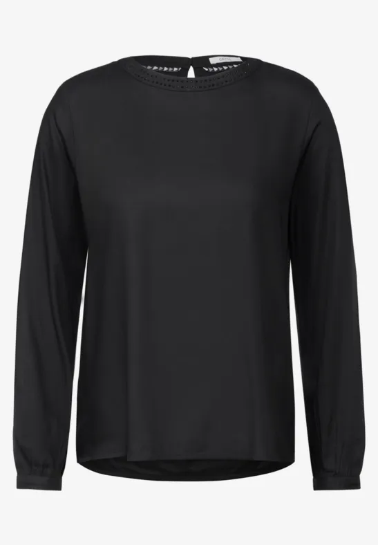 Bluse mit Schmucksteinen Black
