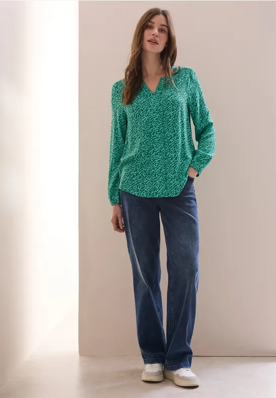 Bedruckte Bluse sea green