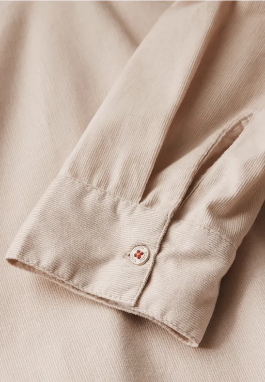 Chemisier en velours côtelé light hazel beige