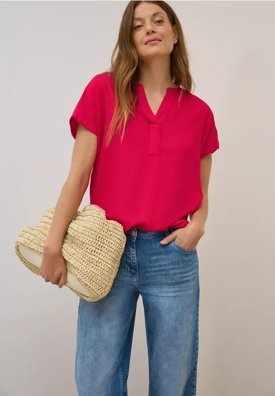 Bluse in Unifarbe glazed apple red