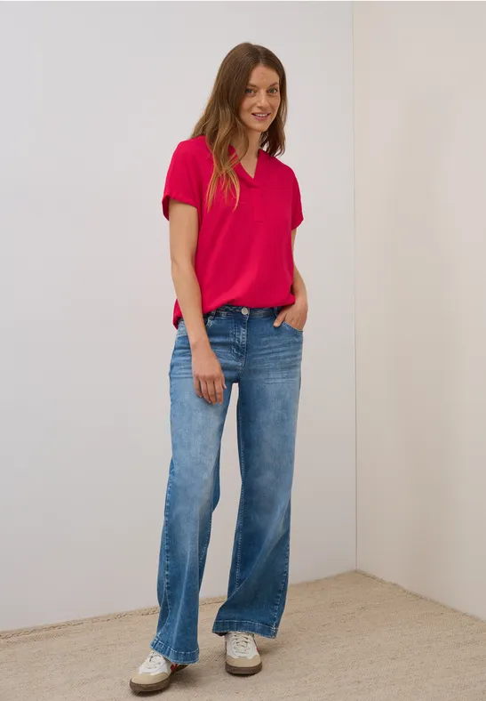Bluse in Unifarbe glazed apple red
