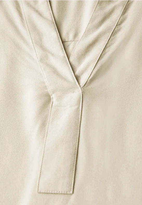 Bluse in Unifarbe light beige
