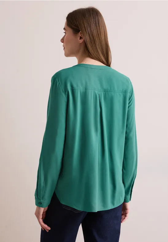 Bluse in Unifarbe sea green