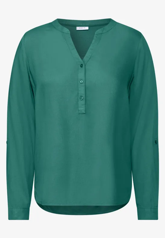 Bluse in Unifarbe sea green