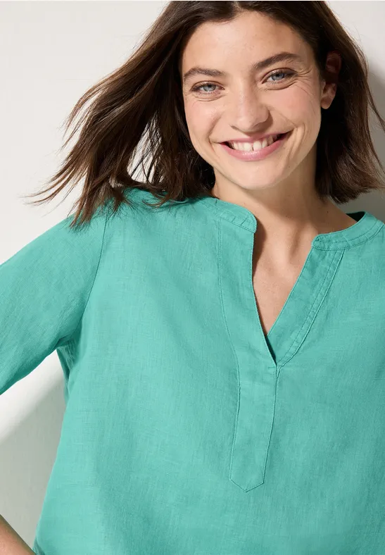 Blouse en lin agave green