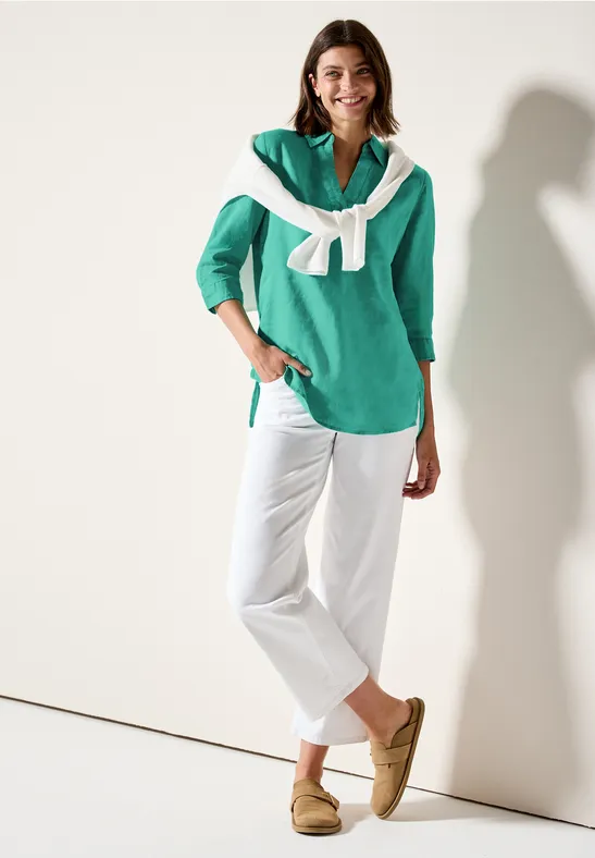 Blouse en lin agave green