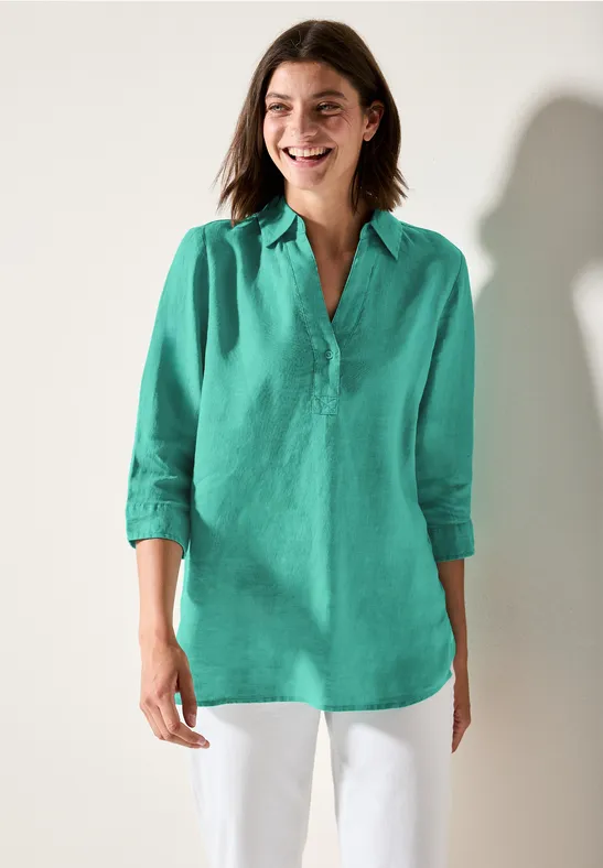 Blouse en lin agave green