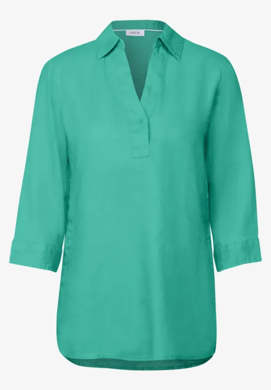 Blouse en lin agave green
