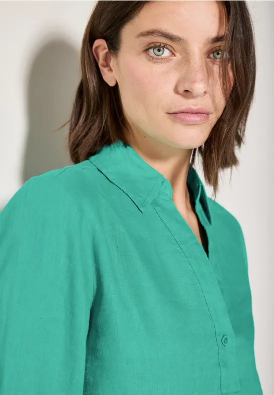 Blouse en lin agave green