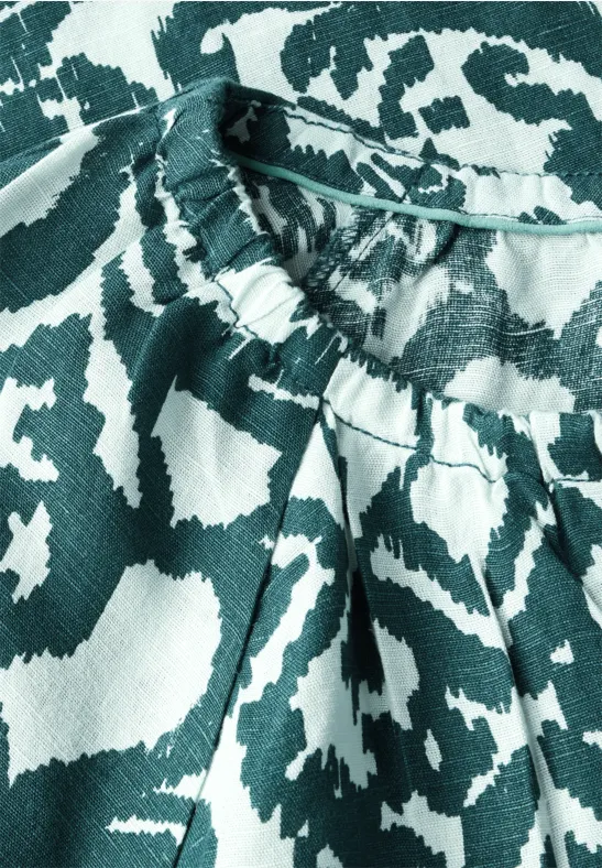 Bluse mit Leinenanteil green lagoon