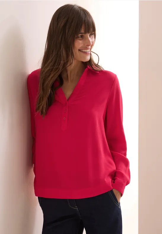 Bluse in Unifarbe granita red