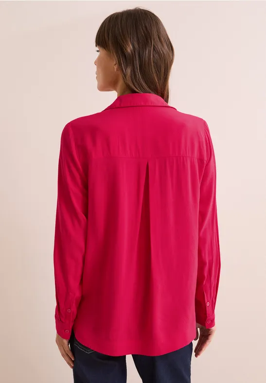 Bluse in Unifarbe granita red