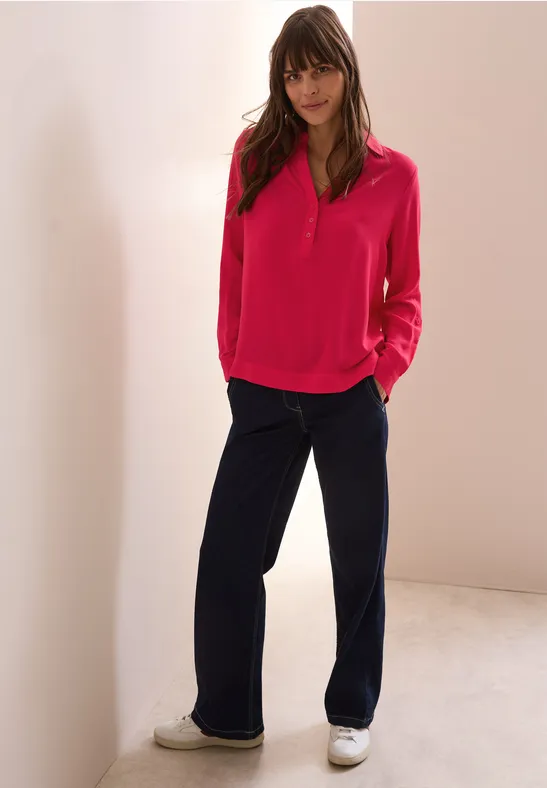 Bluse in Unifarbe granita red