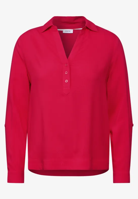 Bluse in Unifarbe granita red