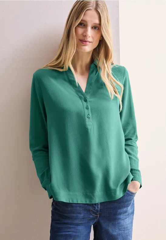 Blouse in effen kleur sea green