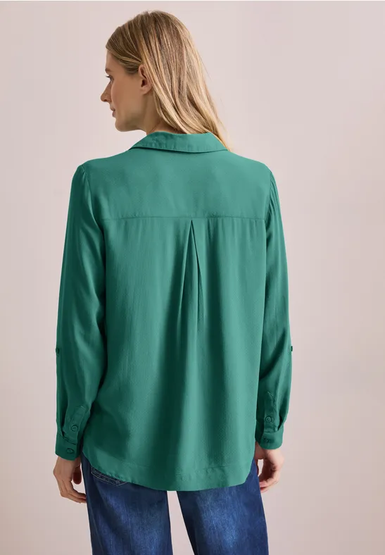 Blouse in effen kleur sea green