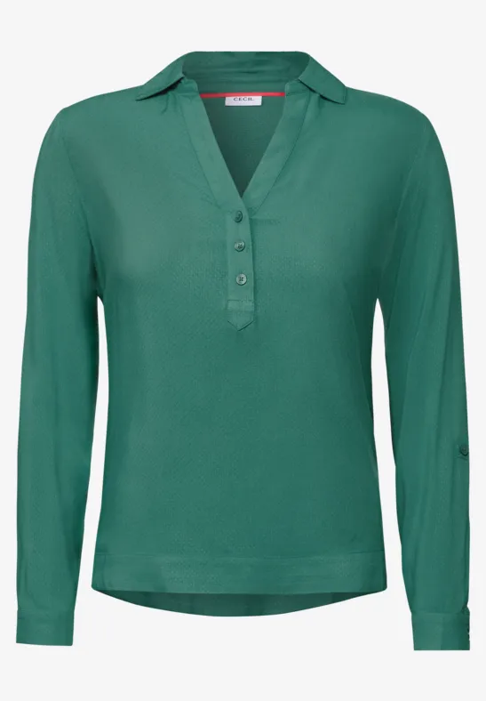 Blouse in effen kleur sea green