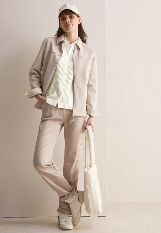 Kurze Strukturbluse vanilla white