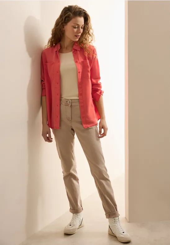 Bluse im Washed-Look juicy orange