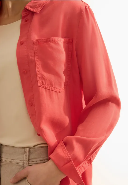 Bluse im Washed-Look juicy orange