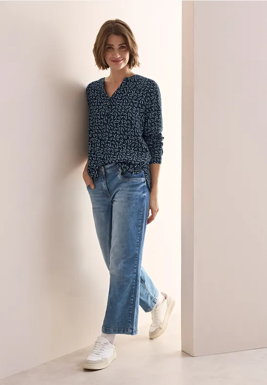 Blouse à imprimé minimal universal blue