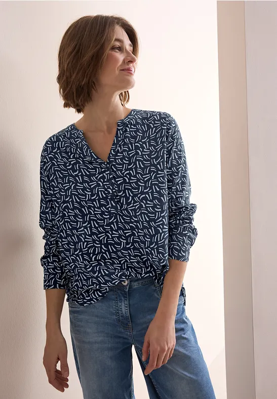 Blouse à imprimé minimal universal blue