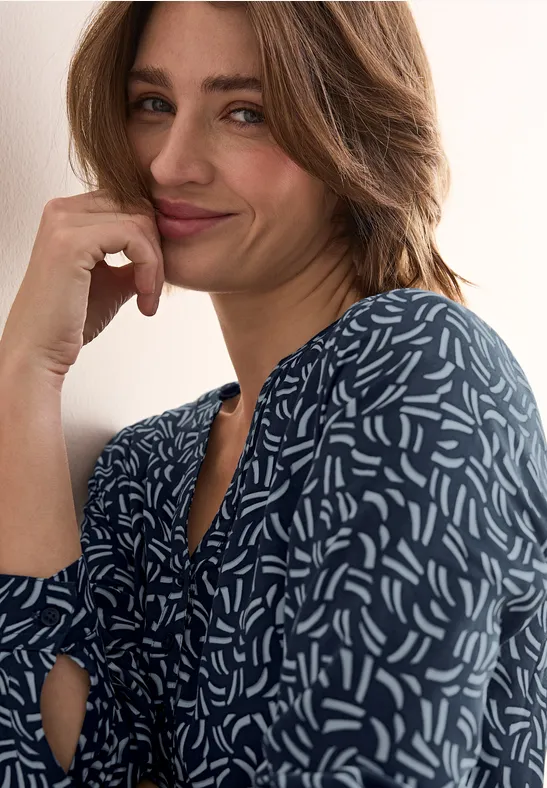 Blouse à imprimé minimal universal blue