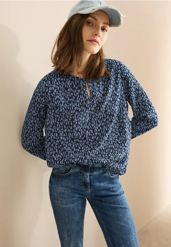 Gemusterte Bluse universal blue