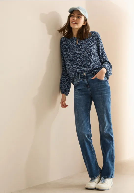 Gemusterte Bluse universal blue