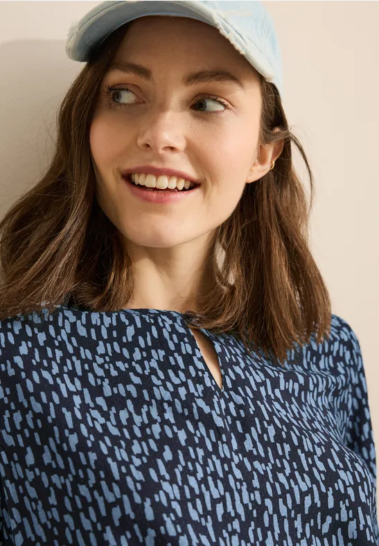 Gemusterte Bluse universal blue