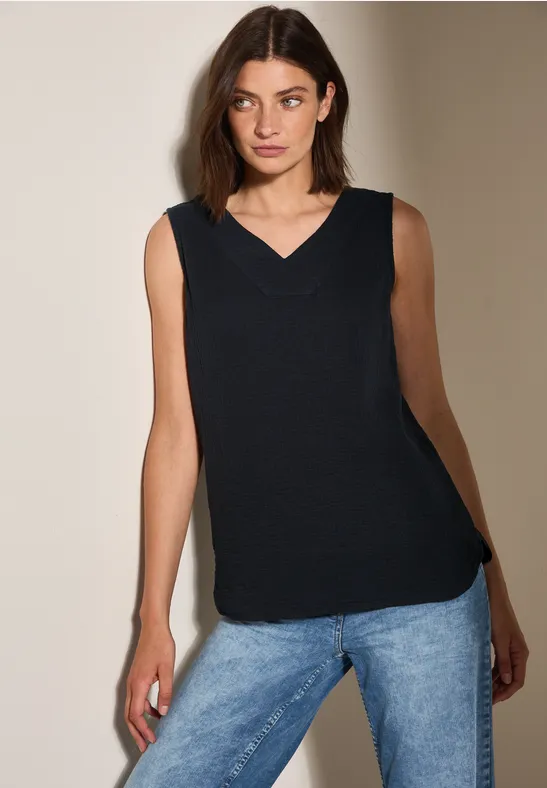 Musselin Blusentop Black
