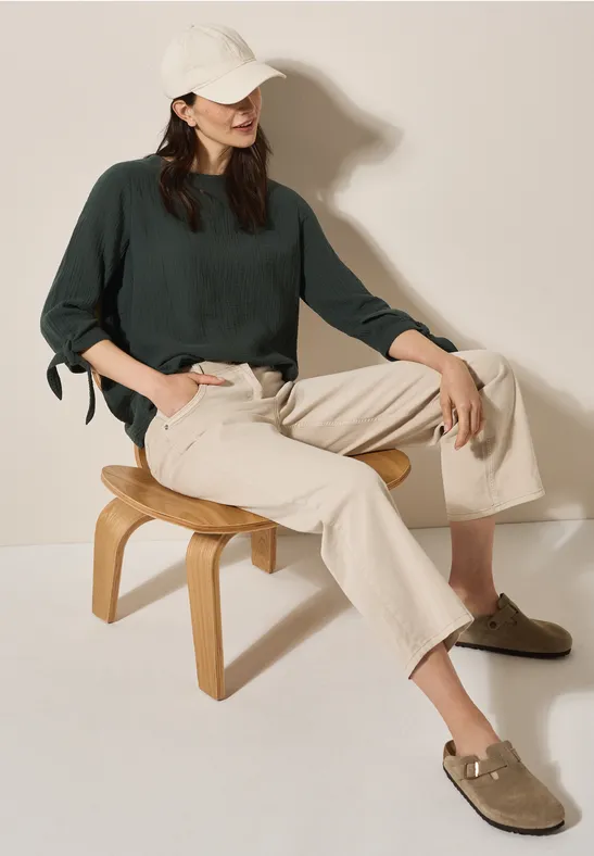 Musselin Bluse slate khaki