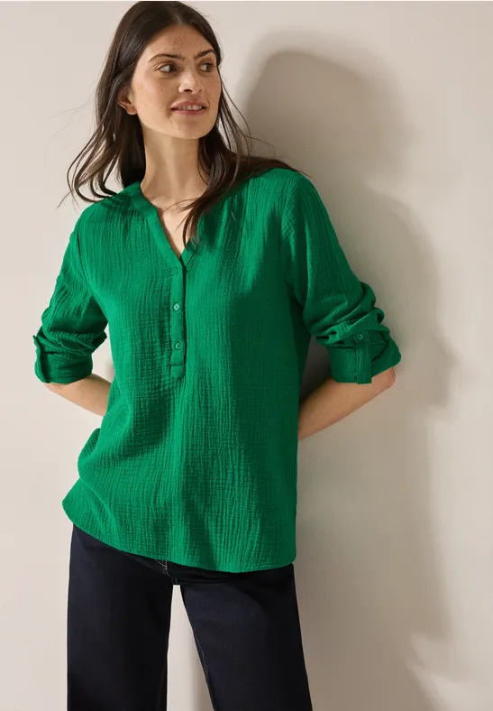 Musselin Bluse garden green