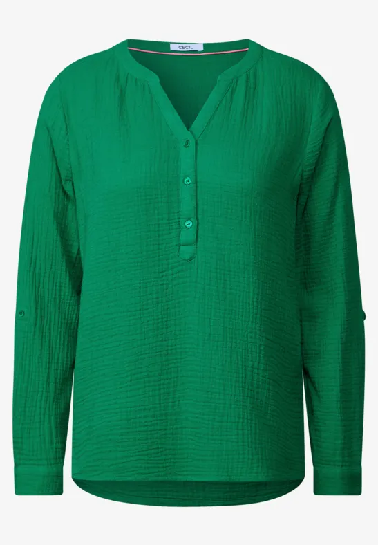 Musselin Bluse garden green
