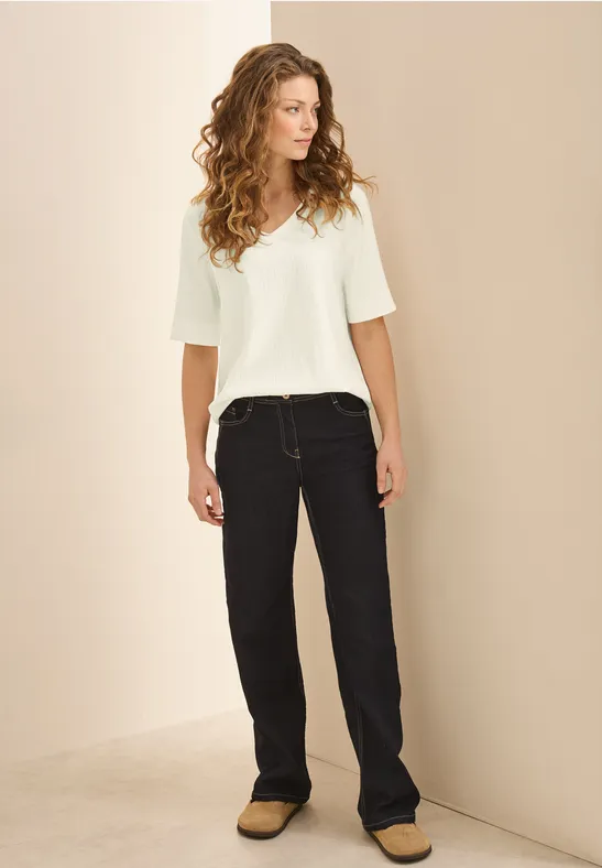 Strukturbluse vanilla white