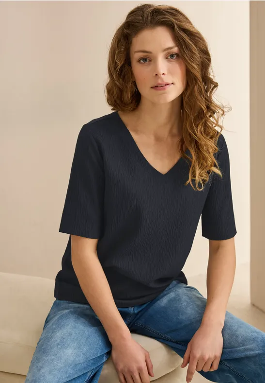 Strukturbluse universal blue