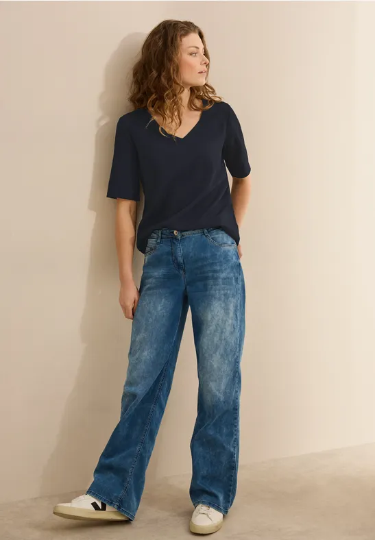 Strukturbluse universal blue