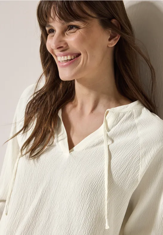 Strukturbluse vanilla white